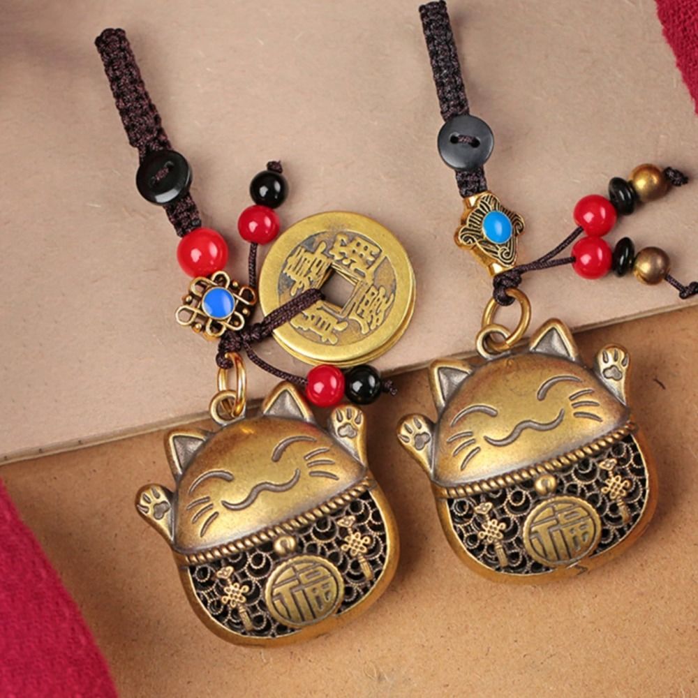 Naruto Headband Metal - New Lucky Cat Brass Keychain with