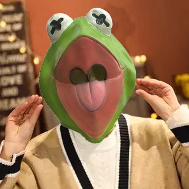 The Kermit Frog Meme Head Mask - Anime Cosplay Meme ulasan dan harga