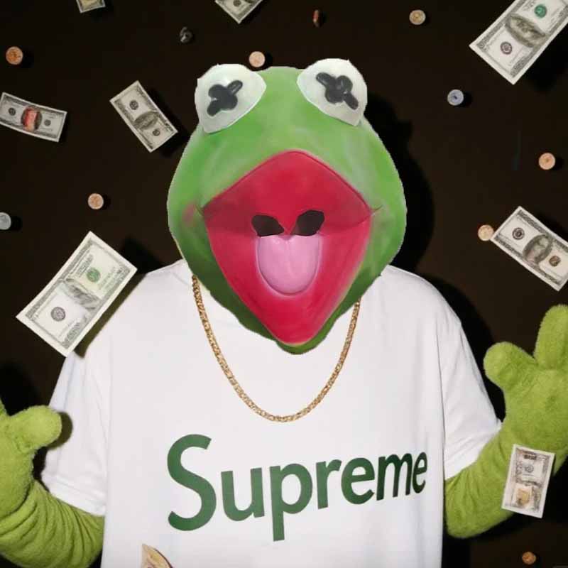 The Kermit Frog Meme Head Mask - Anime Cosplay Meme ulasan dan harga