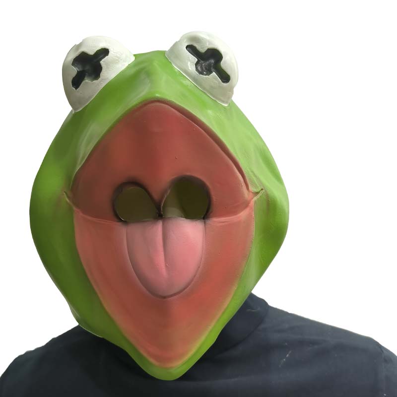 The Kermit Frog Meme Head Mask - Anime Cosplay Meme ulasan dan harga