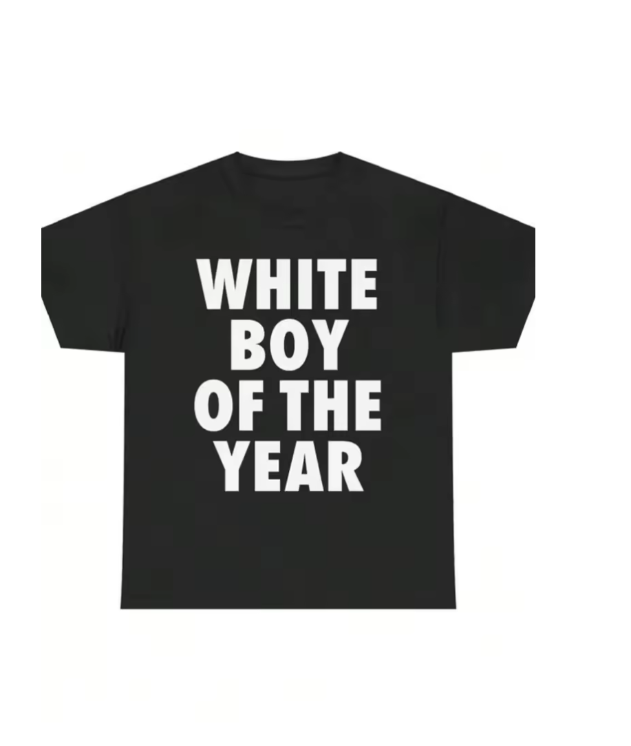 White Boy of The Year Text T-S - Anime Cosplay Meme ulasan dan harga