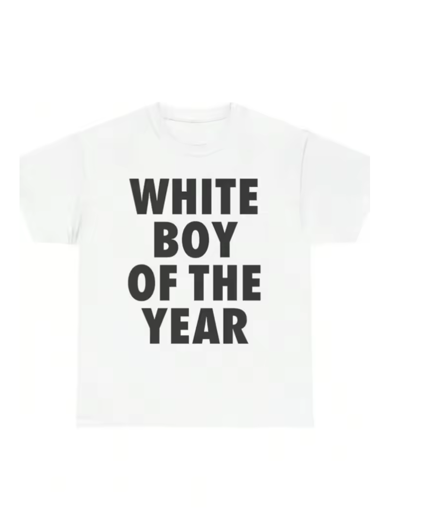 White Boy of The Year Text T-S - Anime Cosplay Meme ulasan dan harga