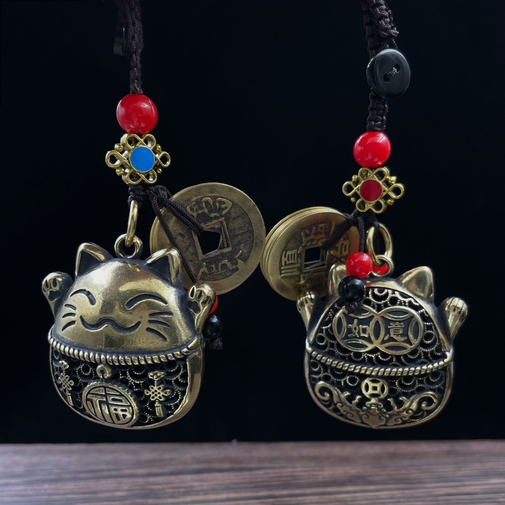 New Lucky Cat Brass Keychain w - Naruto Headband Metal ulasan dan harga